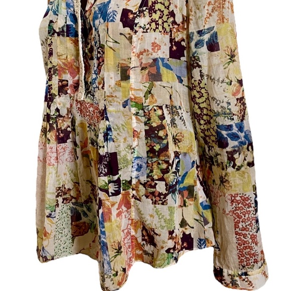 Anthropologie MAEVE Abella Floral CottageCore PINTUCK Babydoll Tunic TOP Size 6 - Picture 10 of 16